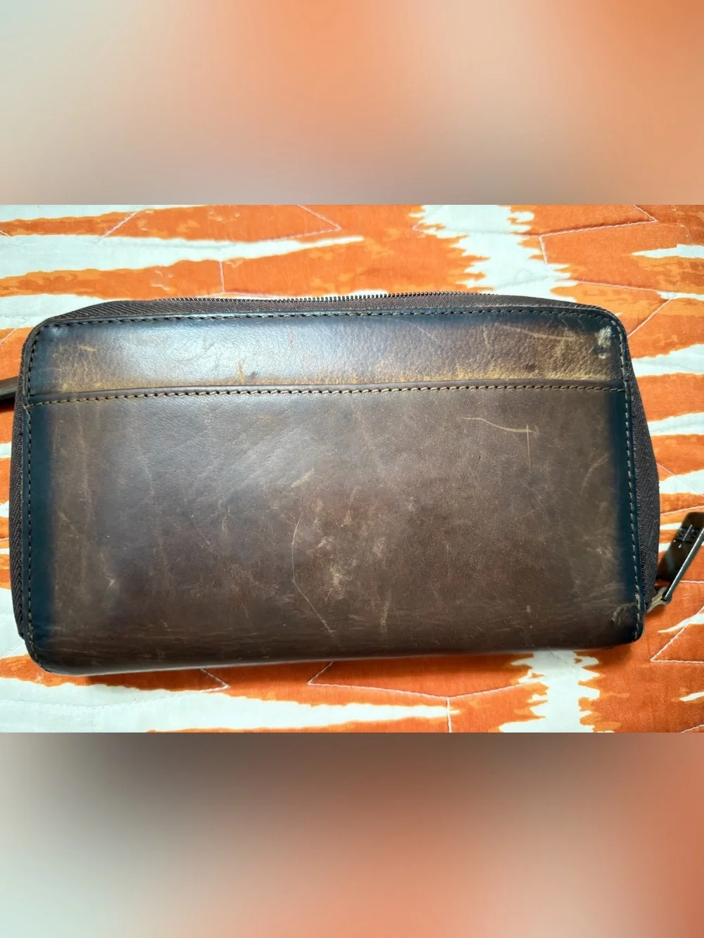 STS Ranchwear Brown Zip-Around Leather Wallet